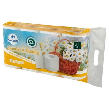 Carrefour Essential Papier toaletowy rumiankowy 8 rolek