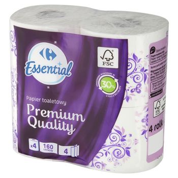 Carrefour Essential Quality Premium Papier toaletowy 4 rolki