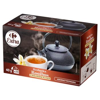 Carrefour Extra Herbatka Rooibos z dodatkiem wanilii 40 g (20 x 2 g)