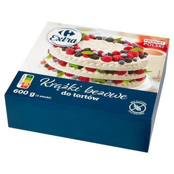 Carrefour Extra Krążki bezowe do tortów 600 g (3 sztuki)