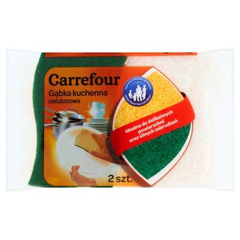 Carrefour Gąbka kuchenna celulozowa 2 sztuki