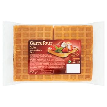 Carrefour Gofry biszkoptowe 250 g (6 sztuk)