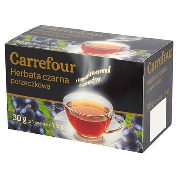 Carrefour Herbata czarna porzeczkowa 30 g (20 torebek)
