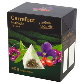 Carrefour Herbatka ziołowa z rooibosem i dziką różą 40 g (20 torebek)