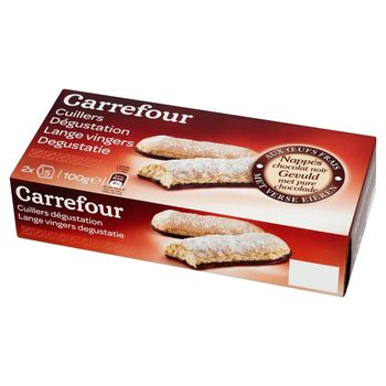 Carrefour Herbatniki na bazie świeżych jaj z gorzką czekoladą 100 g (2 x 5 sztuk)