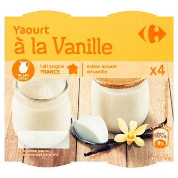 Carrefour Jogurt o smaku waniliowym 500 g (4 x 125 g)