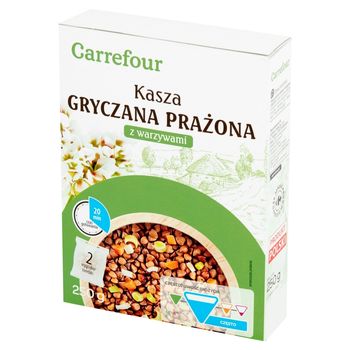 Carrefour Kasza gryczana prażona z warzywami 250 g (2 x 125 g)