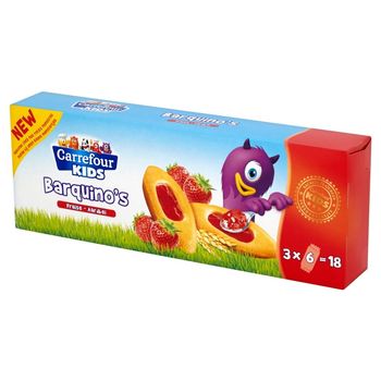 Carrefour Kids Ciasteczka biszkoptowe z nadzieniem truskawkowym 120 g