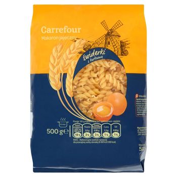 Carrefour Makaron jajeczny świderki z kurkumą 500 g