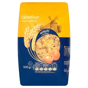 Carrefour Makaron jajeczny wstążki z kurkumą 500 g