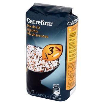 Carrefour Mieszanka ryżu białego czerwonego i dzikiego 500 g