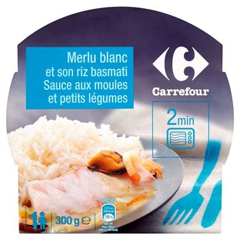 Carrefour Morszczuk z ryżem basmati w sosie z małżami i warzywami 300 g