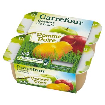 Carrefour Mus owocowy jabłkowo-gruszkowy 400 g (4 sztuki)