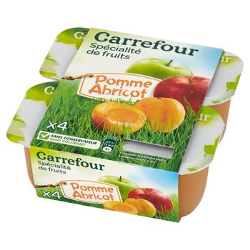 Carrefour Mus owocowy jabłkowo-morelowy 400 g (4 sztuki)