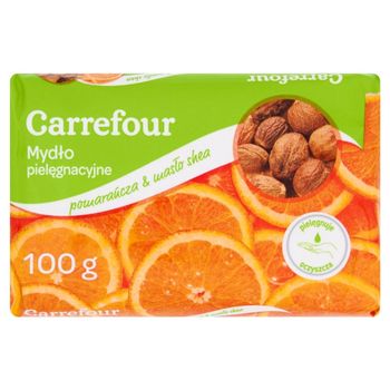 Carrefour Mydło pielęgnacyjne pomarańcza & masło shea 100 g