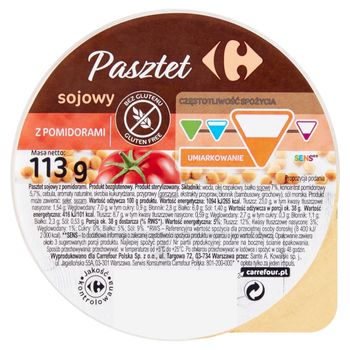 Carrefour Pasztet sojowy z pomidorami 113 g