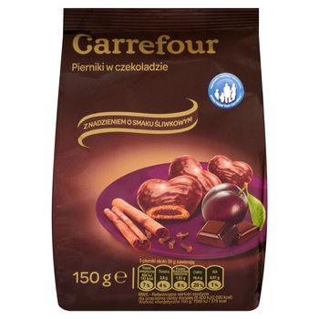 Carrefour Pierniki w czekoladzie z nadzieniem o smaku śliwkowym 150 g