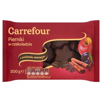 Carrefour Pierniki w czekoladzie z nadzieniem owocowym 200 g