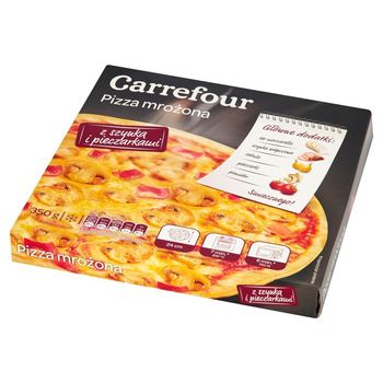 Carrefour Pizza mrożona z szynką i pieczarkami 350 g