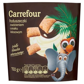 Carrefour Poduszeczki z nadzieniem o smaku kokosowym 150 g
