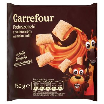 Carrefour Poduszeczki z nadzieniem o smaku toffi 150 g