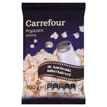 Carrefour Popcorn solony do kuchenki mikrofalowej 100 g