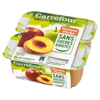 Carrefour Przecier z jabłek i brzoskwiń 400 g (4 sztuki)