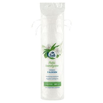 Carrefour Soft Płatki kosmetyczne 80 sztuk