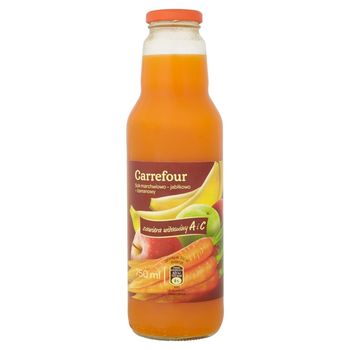 Carrefour Sok marchwiowo-jabłkowo-bananowy 750 ml