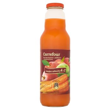 Carrefour Sok marchwiowo-jabłkowo-brzoskwiniowy 750 ml