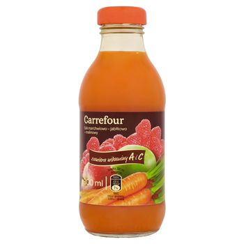 Carrefour Sok marchwiowo-jabłkowo-malinowy 300 ml
