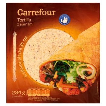 Carrefour Tortilla z ziarnami 284 g (4 sztuki)