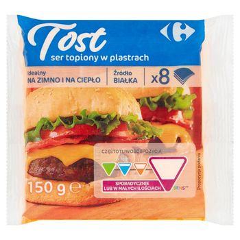 Carrefour Tost ser topiony w plastrach 150 g (8 sztuk)