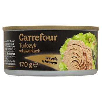 Carrefour Tuńczyk w kawałkach w sosie własnym 170 g