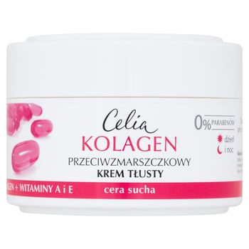 Celia Kolagen Przeciwzmarszczkowy krem tłusty z witaminami A i E na dzień i noc 50 ml