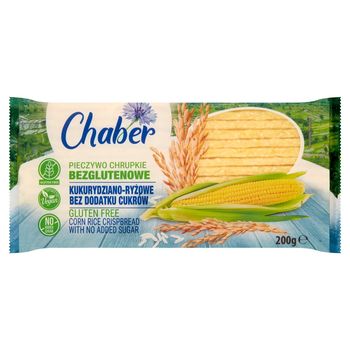 Chaber Pieczywo chrupkie bezglutenowe kukurydziano-ryżowe bez dodatku cukrów 200 g