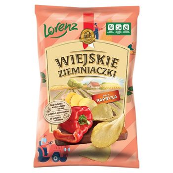 Wiejskie Ziemniaczki Chipsy ziemniaczane smak papryka 130 g