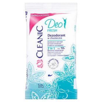 Cleanic Deo Fresh Dezodorant w chusteczce 12 sztuk