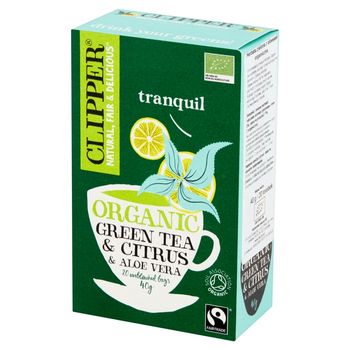Clipper Herbata zielona z aloesem organiczna 40 g (20 torebek)