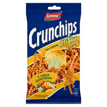 Crunchips Sticks X-Cut Ser-Cebula Chipsy ziemniaczane 75 g