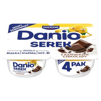 Danio Serek z kawałkami czekolady 520 g (4 x 130 g)