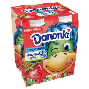 Danone Danonki Jogurt do picia truskawka 400 g (4 x 100 g)  ttttttttttttttttest