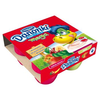 Danone Danonki Mega wiśnia-banan jabłko Twarożek 360 g (4 sztuki)