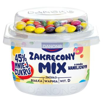 Danone Zakręcony Mix Jogurt o smaku waniliowym 125 g
