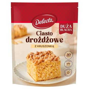 Delecta Duża Blacha Ciasto drożdżowe z kruszonką mieszanka do wypieku ciasta 600 g