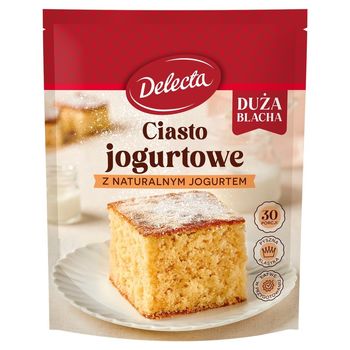 Delecta Duża Blacha Ciasto jogurtowe z naturalnym jogurtem mieszanka do wypieku ciasta 640 g