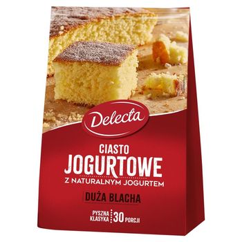 Delecta Duża Blacha Ciasto jogurtowe z naturalnym jogurtem mieszanka do wypieku ciasta 640 g
