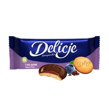 Delicje Szampańskie biszkopty z galaretką o smaku jagodowym - 147 g