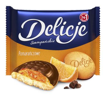 Delicje Szampańskie Biszkopty z galaretką pomarańczową oblewane czekoladą 294 g