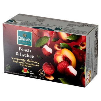 Dilmah Cejlońska herbata czarna aromatyzowana brzoskwinia i liczi 30 g (20 x 1,5 g)